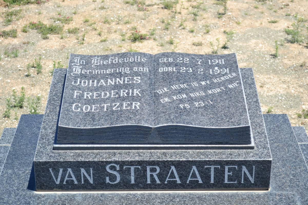 STRAATEN Johannes Frederik Coetzer, van 1911-1991