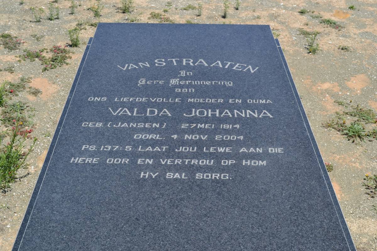 STRAATEN Valda Johanna, van 1914-2004