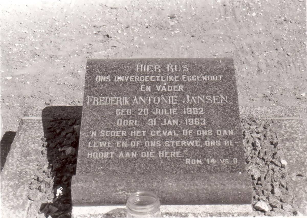 JANSEN Frederik Antonie 1882-1963