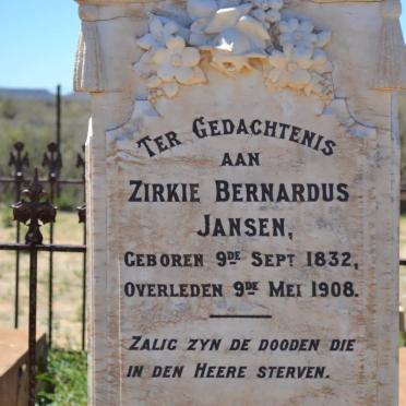 JANSEN Zirkie Bernardus 1832-1908 :: WILLEMSE Gertruida Johanna 1837-1874 :: CARELSE Johanna Catharina 1840-1903
