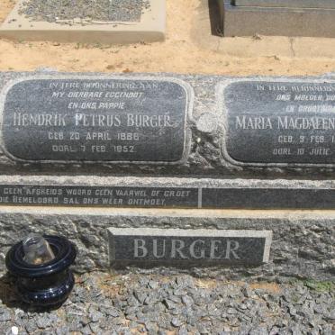 BURGER Hendrik Petrus 1886-1952 &amp; Maria Magdalena 1892-1984