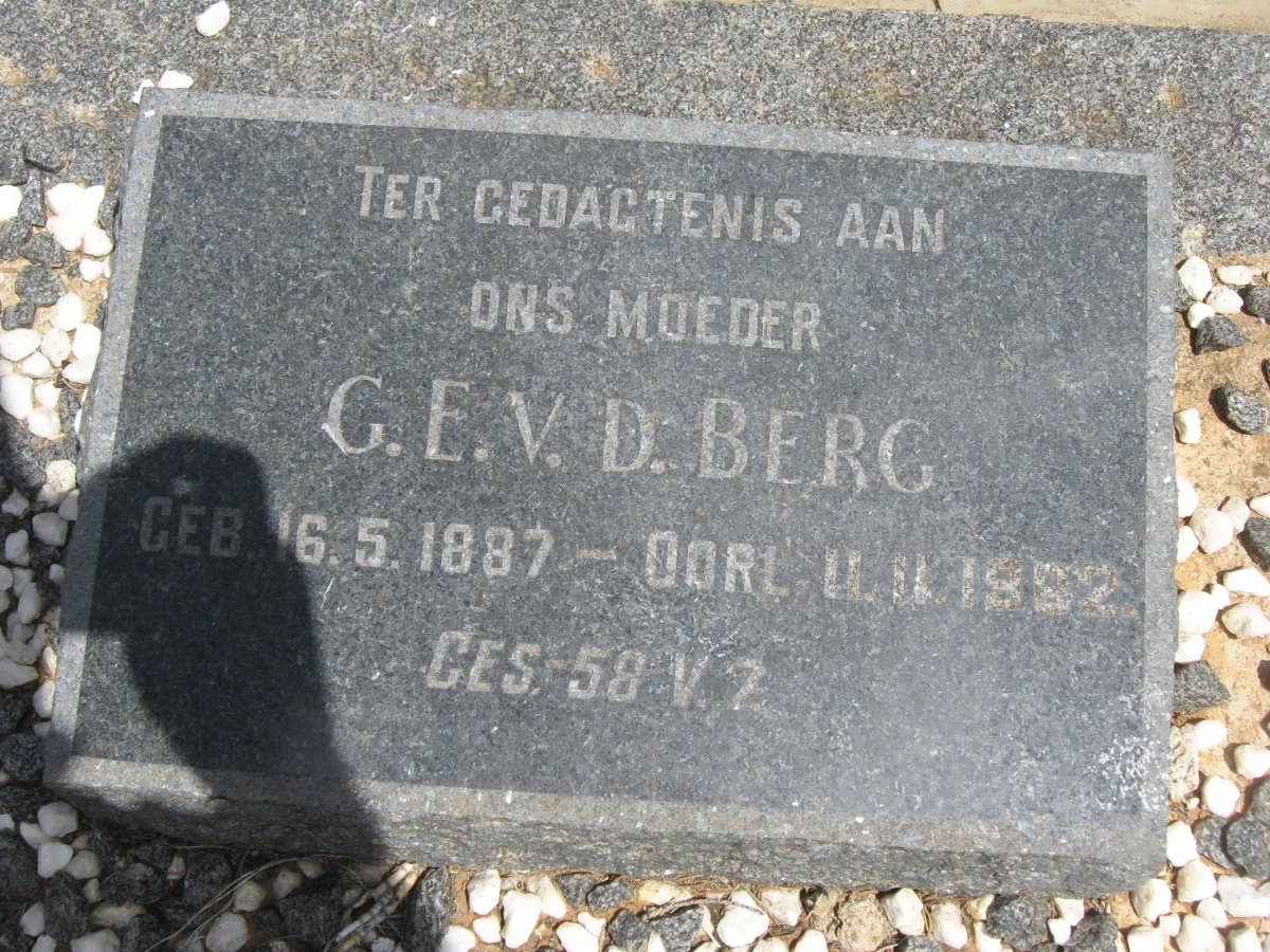 BERG G.E.. v.d. 1887-19?2