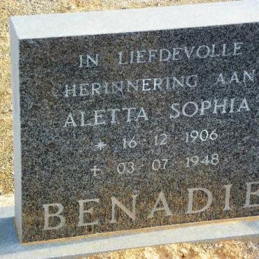 BENADIE Aletta Sophia 1906-1948