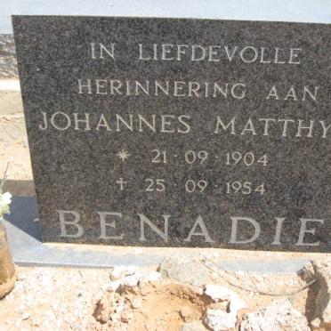 BENADIE Johannes Matthys 1904-1954