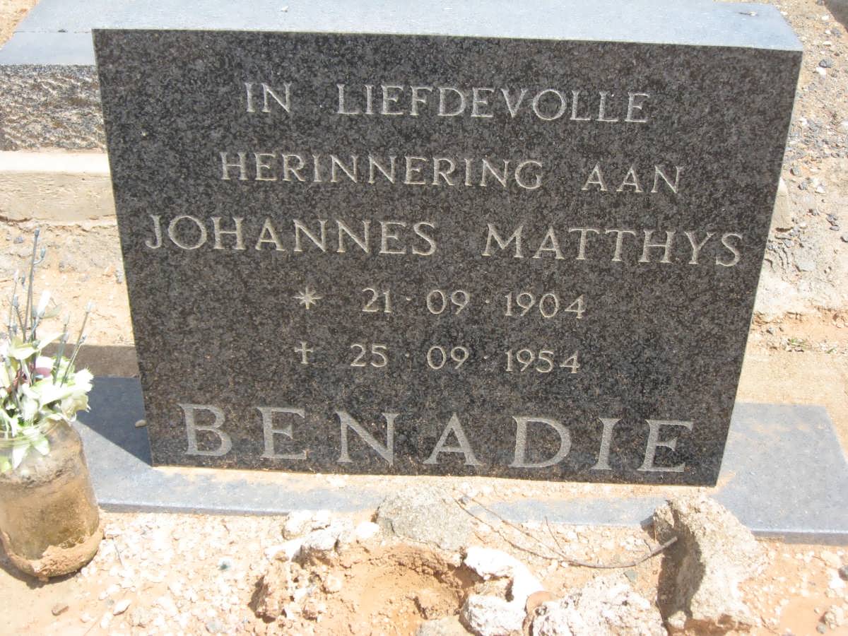 BENADIE Johannes Matthys 1904-1954