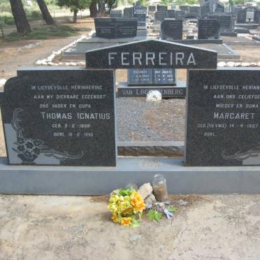 FERREIRA Thomas Ignatius 1908-1990 &amp; Margaret HEYNIE 1927-