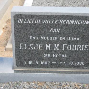 FOURIE Elsje M.M. nee BOTHA 1907-1980