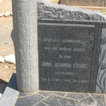 FOURIE Anna Johanna nee DU PLESSIS 1913-1989