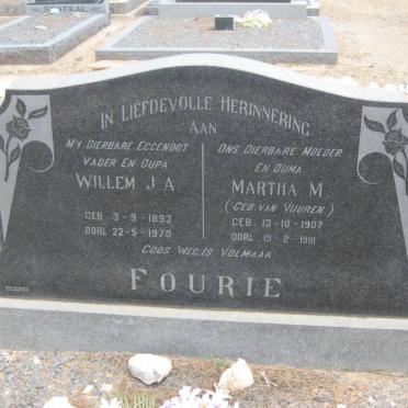 FOURIE Willem J.A. 1893-1970 &amp; Martha M. VAN VUUREN 1907-1991