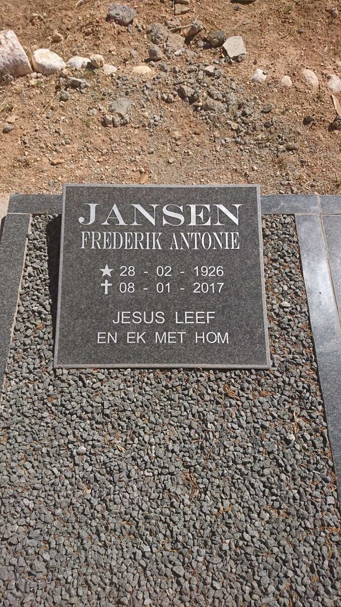 JANSEN Frederik Antonie 1926-2017