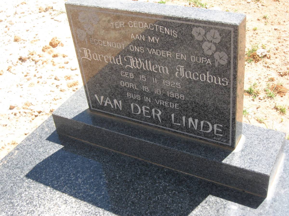 LINDE Barend Willem Jacobus, van der 1925-1988