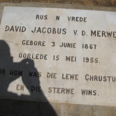 MERWE David Jacobus, v.d. 1867-1955