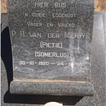 MERWE P.H., van der 1920-1971