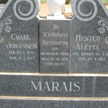 MARAIS Charl Johannes 1877-1947 &amp; Hester Aletta MARAIS 1879-1959
