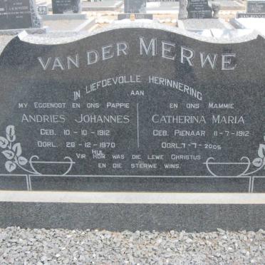 MERWE Andries Johannes, van der 1912-1970 &amp; Catherina Maria PIENAAR 1912-2005
