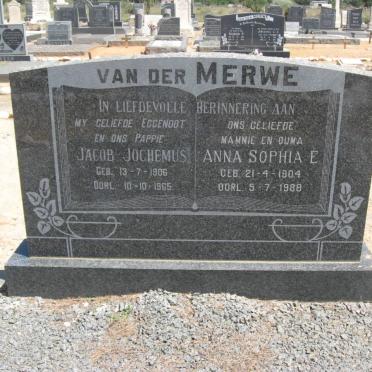 MERWE Jacob Jochemus, van der 1906-1965 &amp; Anna Sophia E. 1904-1988