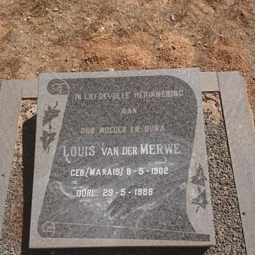 MERWE Louis, van der nee MARAIS 1902-1988
