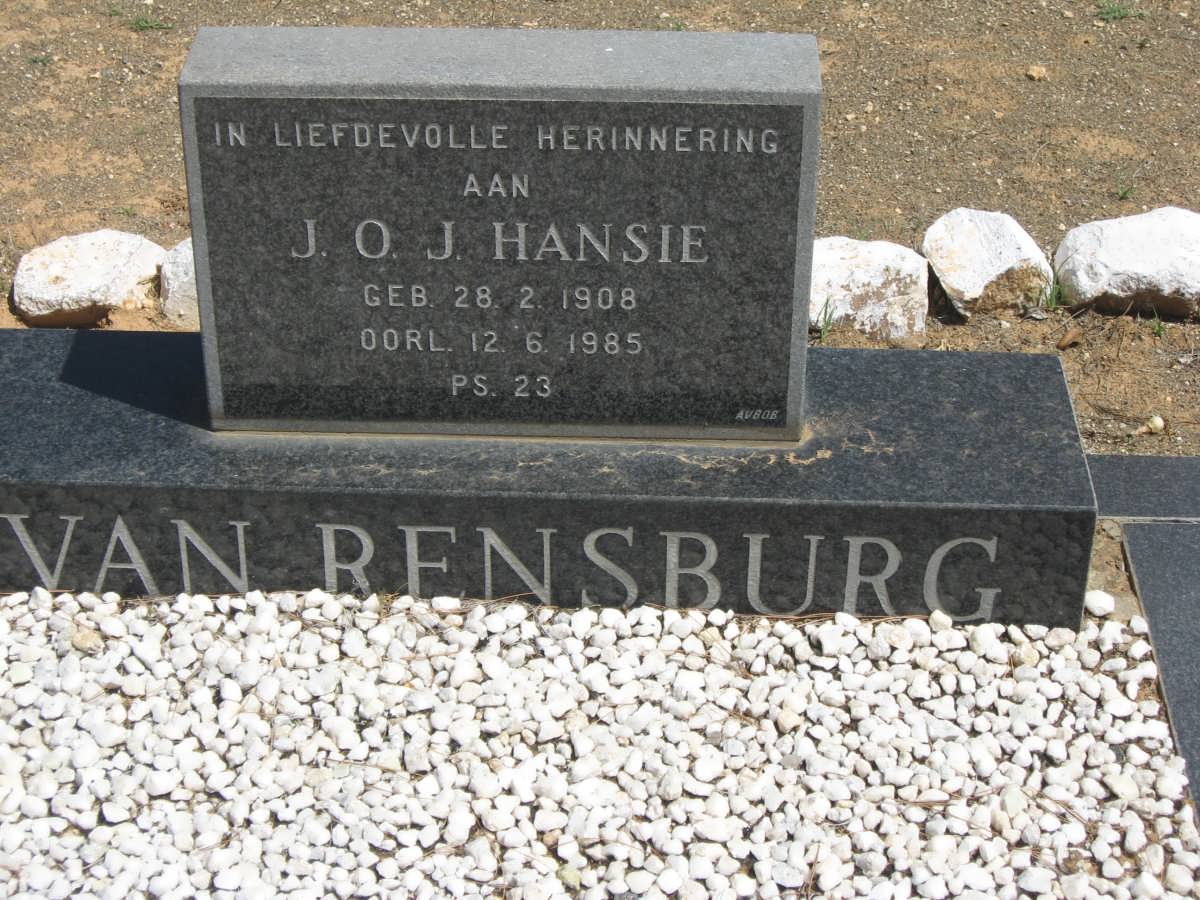 RENSBURG J.O.J. Hansie, van 1908-1985