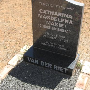 RIET Catharina Magdelena, van der nee GROBBELAAR 1940-1996