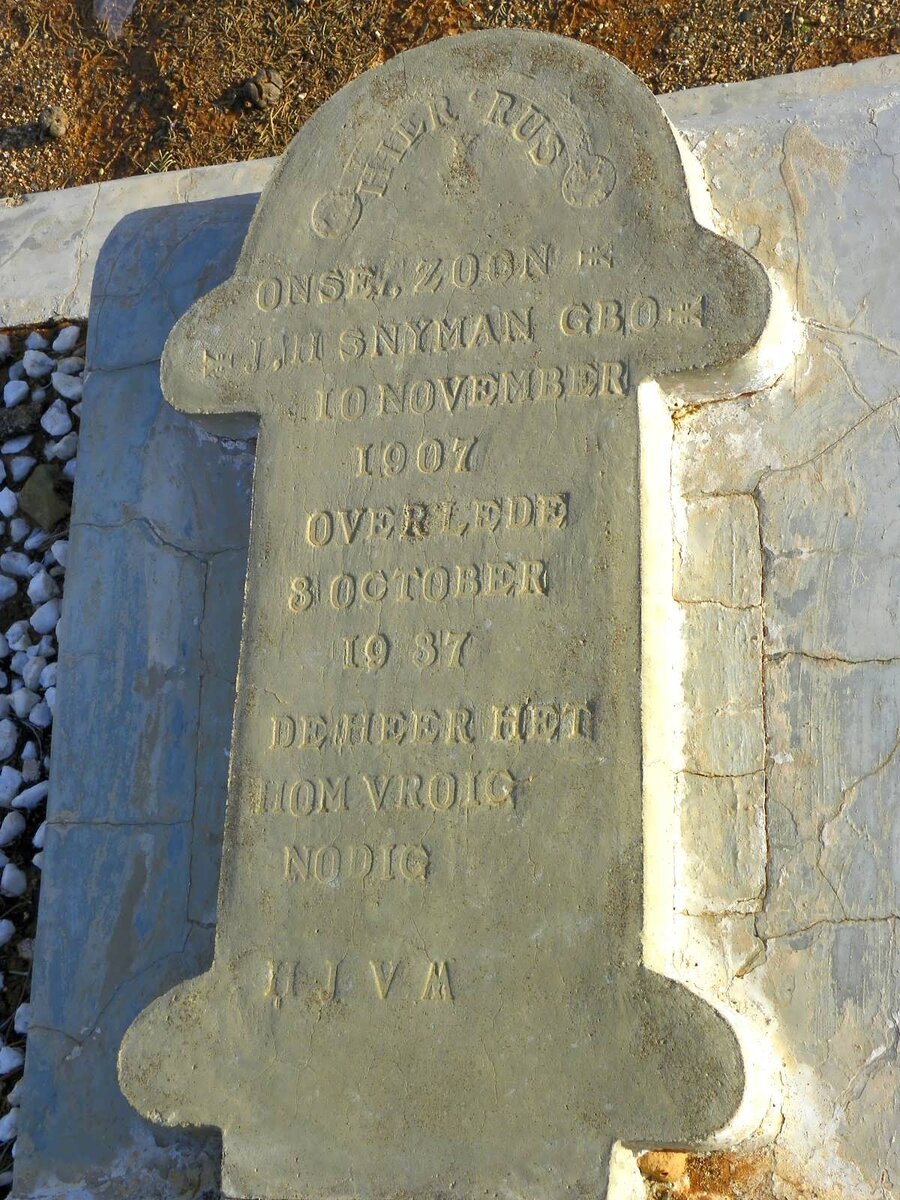 SNYMAN J.H. 1907-1937