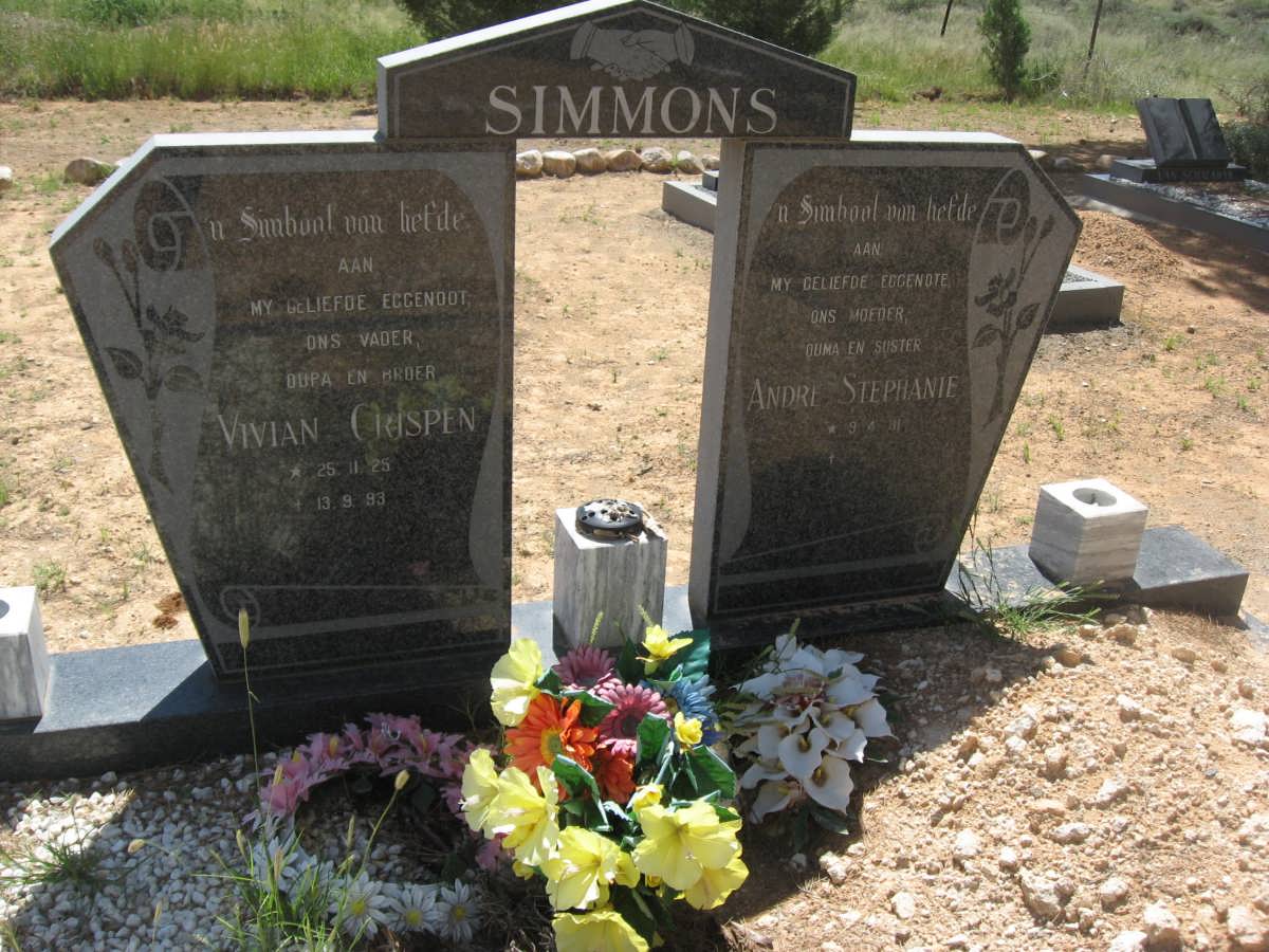 SIMMONS Vivian Crispen 1925-1993 &amp; Andre Stephanie 1931-