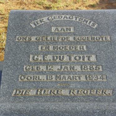 TOIT G.E., du 1885-1934