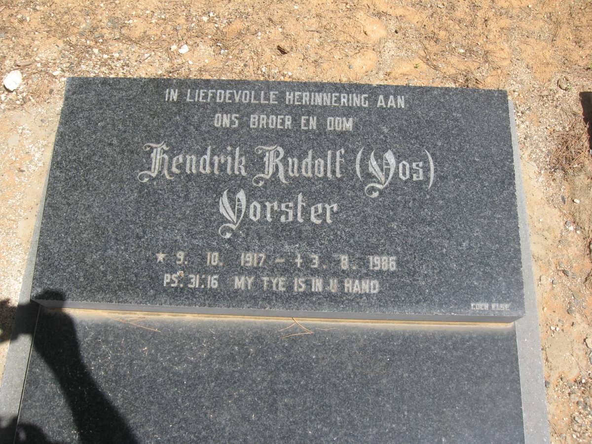 VORSTER Hendrik Rudolf 1917-1986
