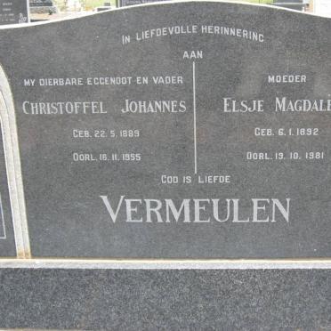 VERMEULEN Christoffel Johannes 1889-1955 &amp; Elsje Magdalena 1892-1981