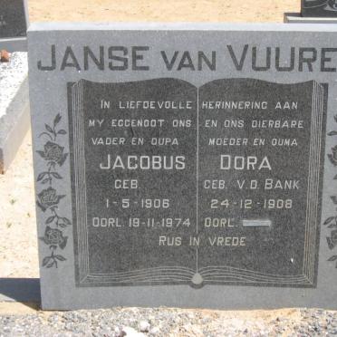 VUUREN Jacobus, Janse van 1906-1974 &amp; Dora V.D. BANK 1908-