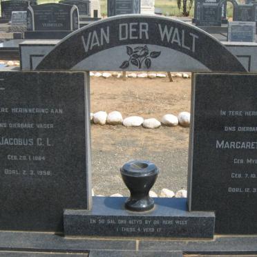 WALT Jacobus C.L., van der 1884-1958 &amp; Margaretha M.E. MYBURGH 1886-1958