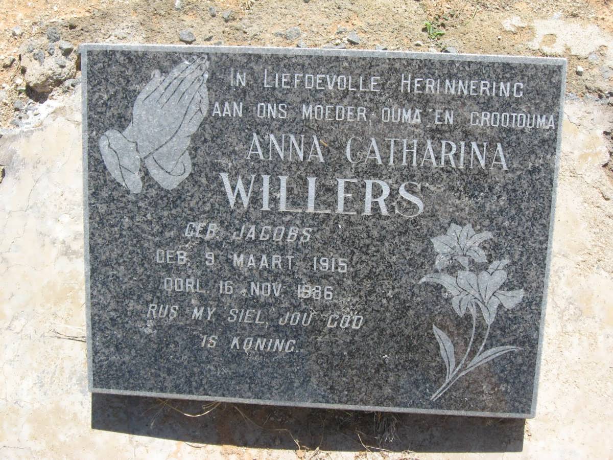 WILLERS Anna Catharina nee JACOBS 1915-1986