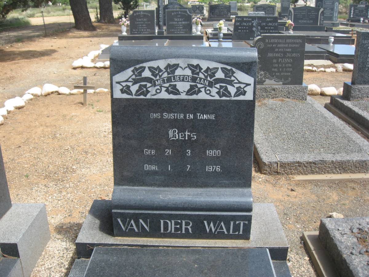 WALT Bets, van der 1900-1976