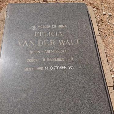 WALT Felicia, van der 1929-2011