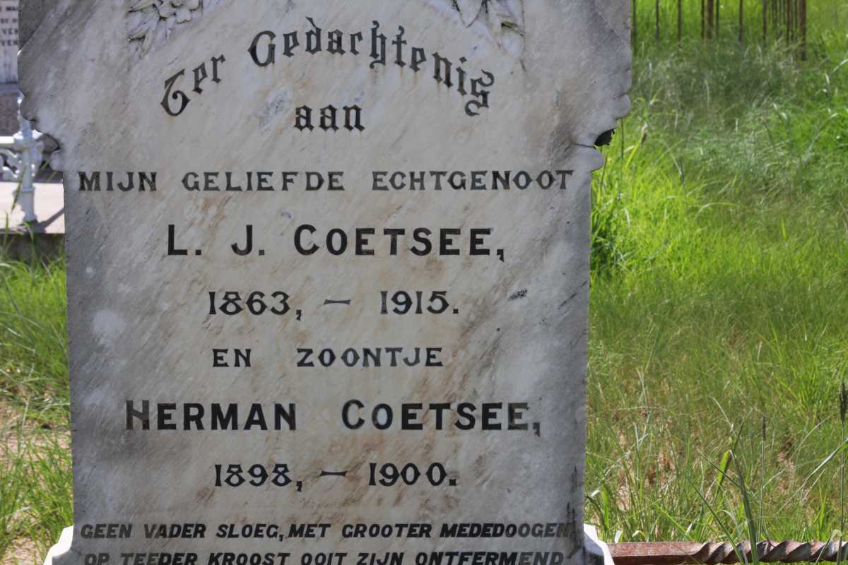 COETSEE L.J. 1863-1915 :: COETSEE Herman 1898-1900
