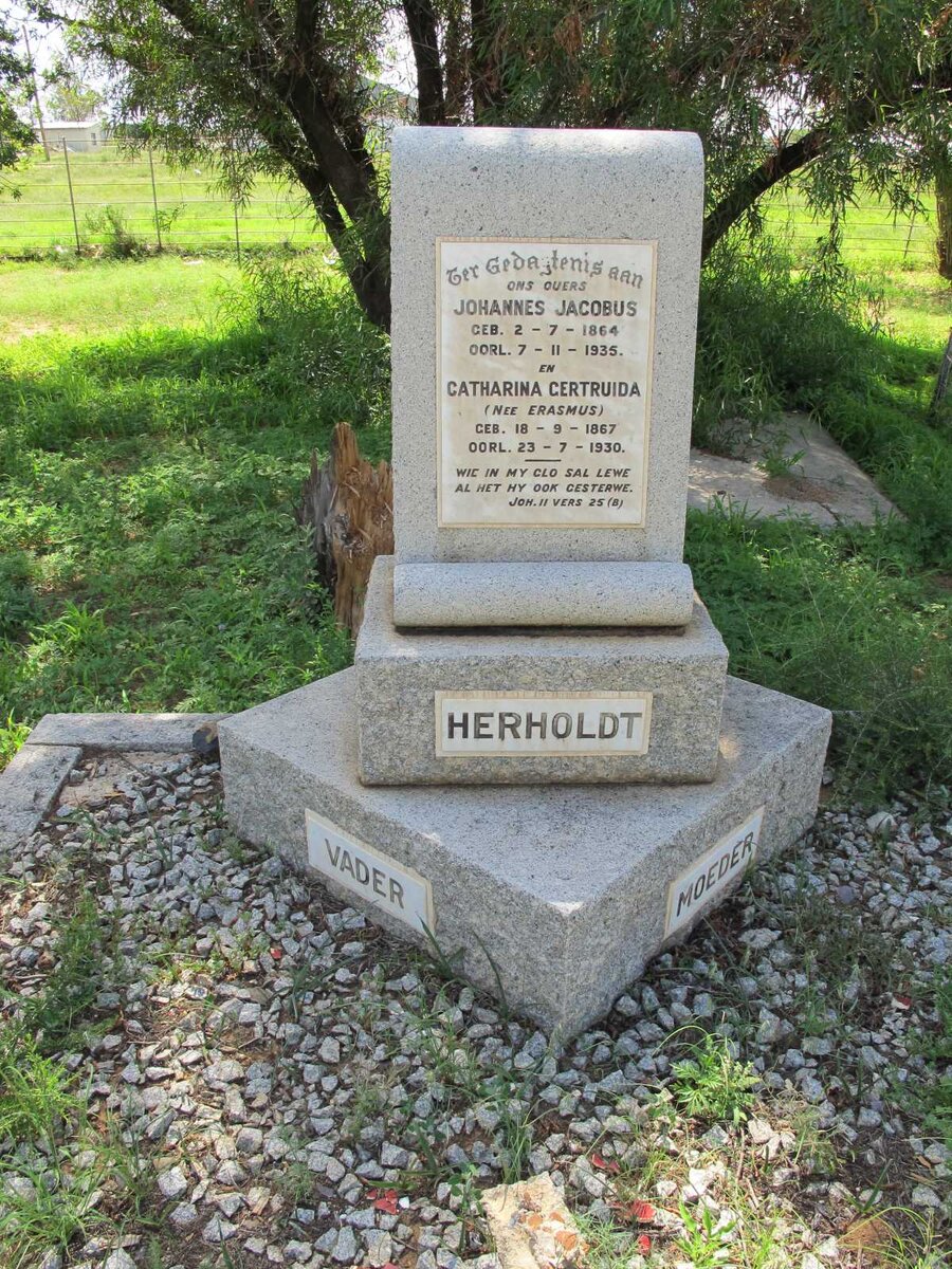 HERHOLDT Johannes Jacobus 1864-1935 &amp; Catharina Gertruida ERASMUS 1867-1930