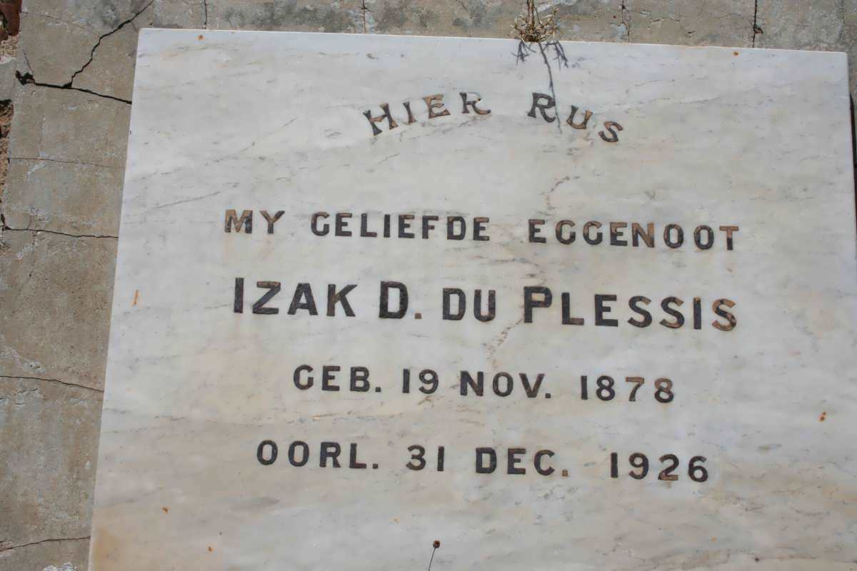 PLESSIS Izak D,. du 1878-1926