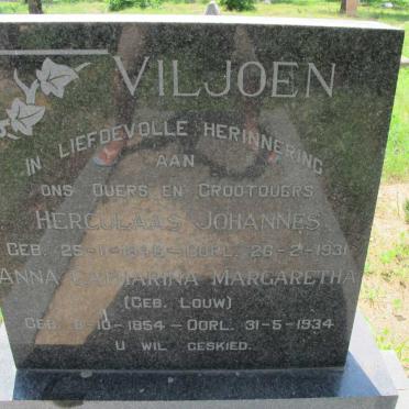 VILJOEN Herculaas Johannes 1846-1931 &amp; Anna Catharina Margaretha LOUW 1854-1934