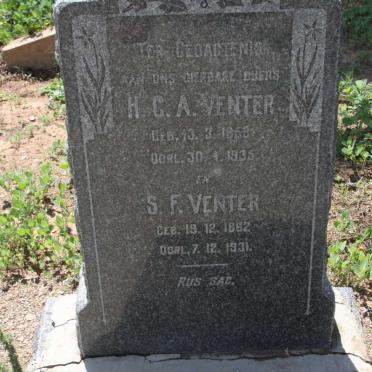 VENTER H.C.A. 1859-1935 &amp; S.F. 1862-1931