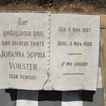 VORSTER Johanna Sophia nee VENTER 1887-1950