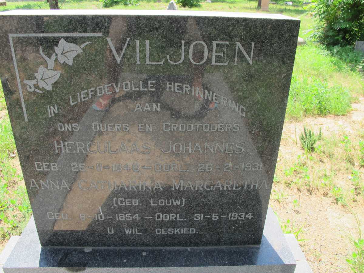 VILJOEN Herculaas Johannes 1846-1931 &amp; Anna Catharina Margaretha LOUW 1854-1934