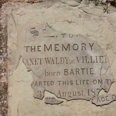 VILLIERS Janet Waldy, de nee BARTIE -187?