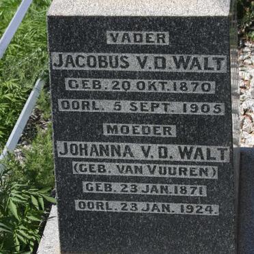 WALT Jacobus, v.d. 1870-1905 &amp; Johanna VAN VUUREN 1871-1924