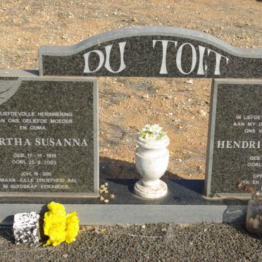 TOIT Hendrik Lodewyk, du 1916-1997 &amp; Martha Susanna 1919-2003