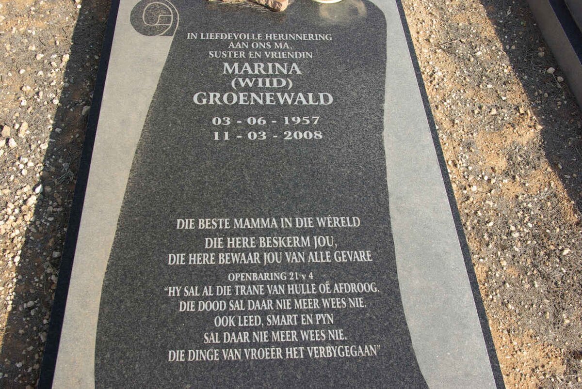 GROENEWALD Marina nee WIID 1957-2008