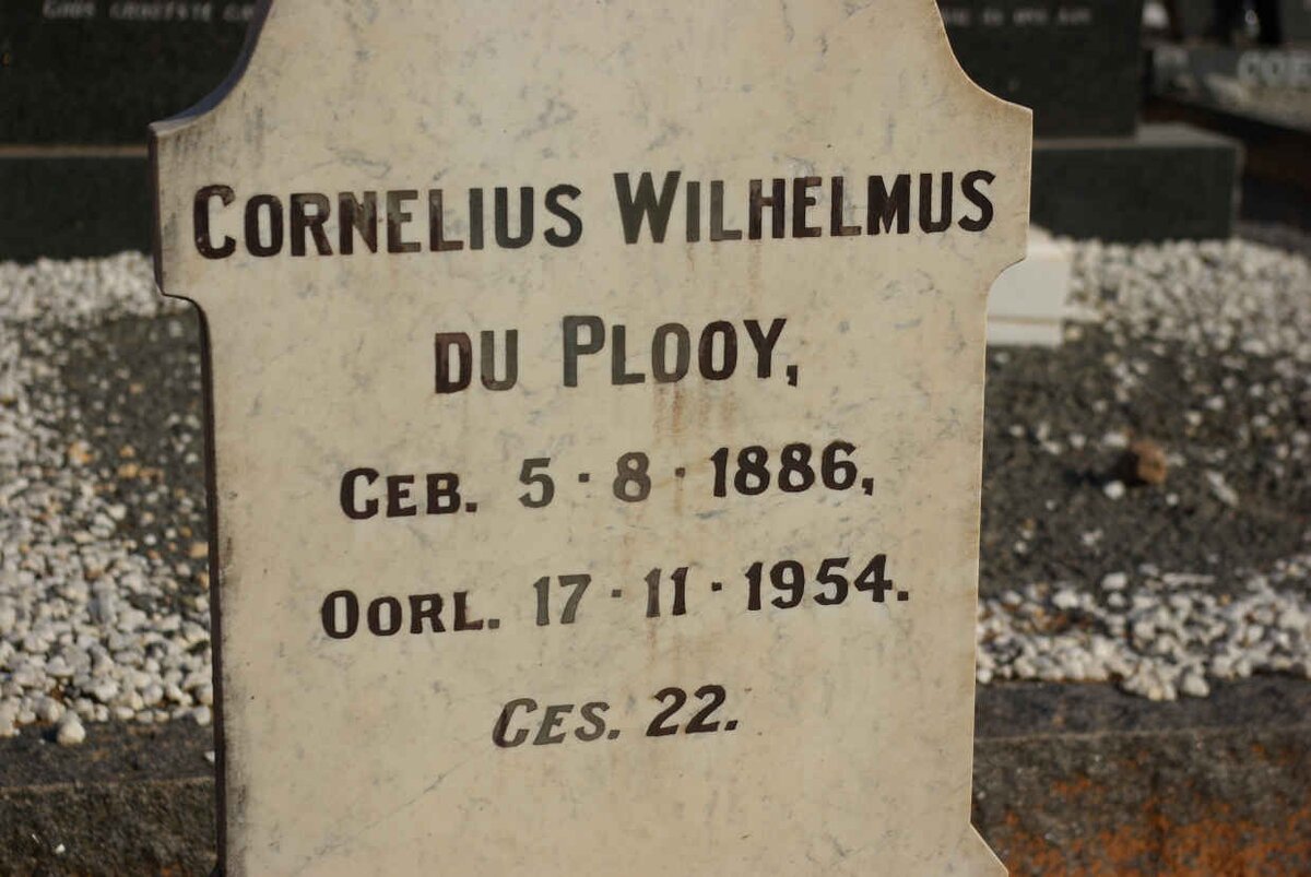 PLOOY Cornelius Wilhelmus, du 1886-1954