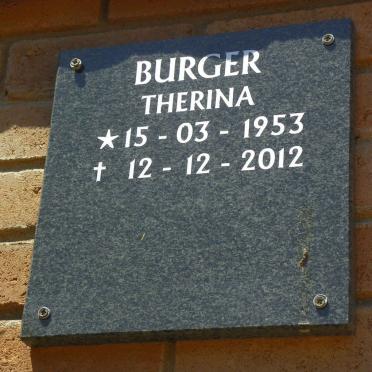 BURGER Therina 1953-2012