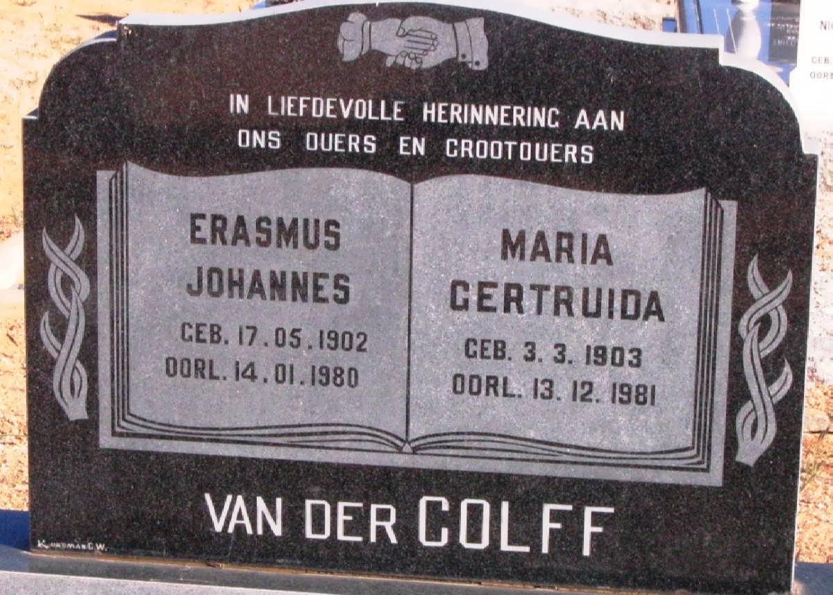 COLFF Erasmus Johannes 1902-1980 &amp; Maria Gertruida 1903-1981