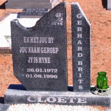 CLOETE Gerhard Brits 1972-1996