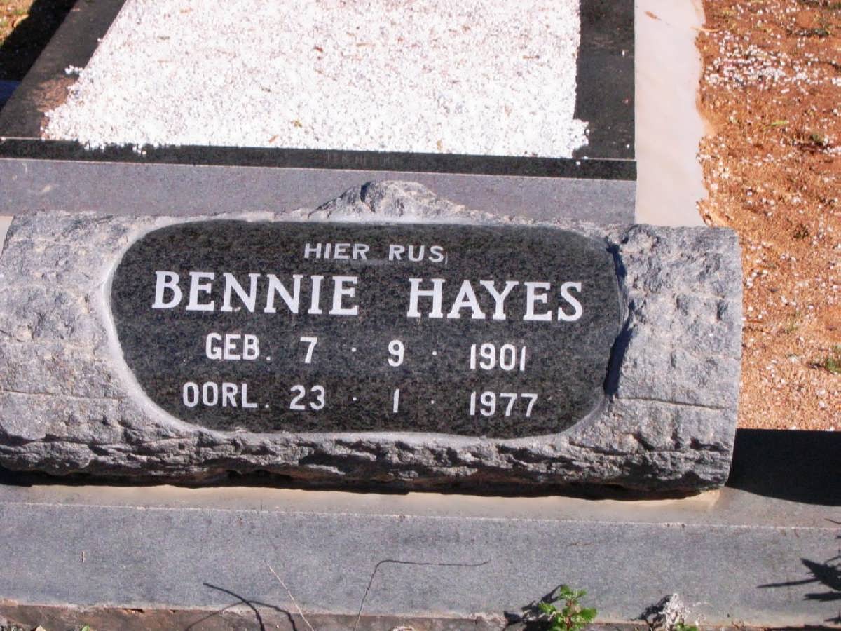 HAYES Bennie 1901-1977 &amp; Kittie 1907-1991