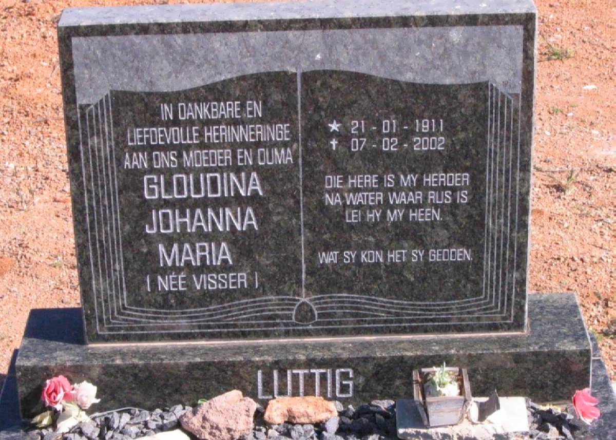 LUTTIG Gloudina Johanna Maria nee VISSER 1911-2002